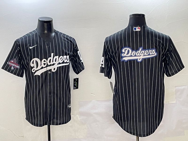 Men Los Angeles Dodgers Blank Black Stripe Jointly Name 2025 Nike MLB Jersey style 35->los angeles dodgers->MLB Jersey